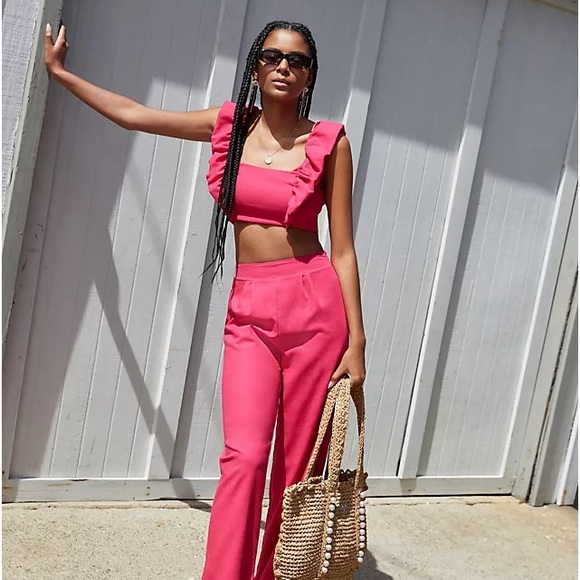 Anthropologie - Peixoto Jocelyn Pink Linen Crop Top - Picture 5 of 8